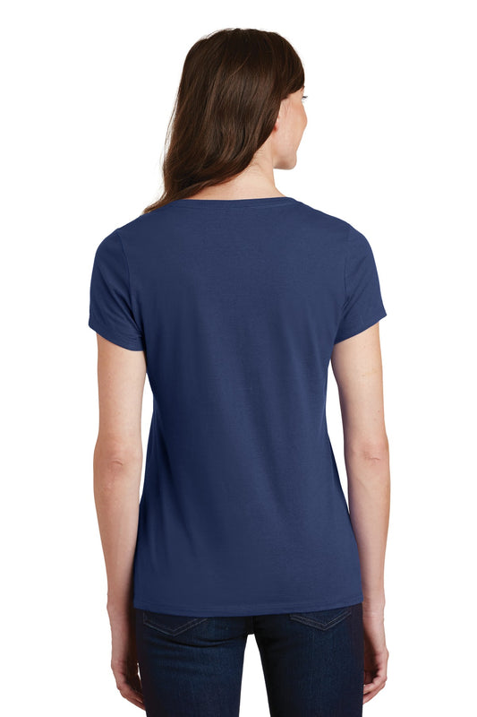 Port & Company Women's Fan Favorite V-Neck Tee. LPC450V Team Navy