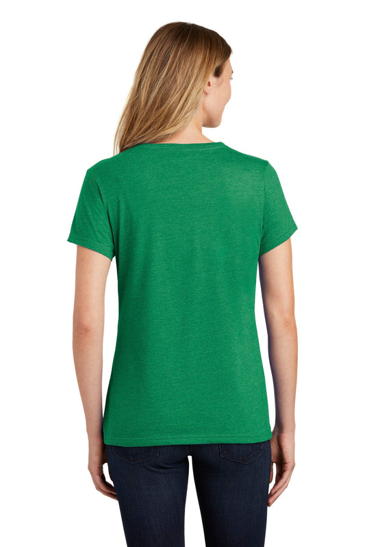 Port & Company Women's Fan Favorite Blend V-Neck Tee. LPC455V Athletic Kelly Green Heather
