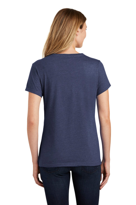 Port & Company Women's Fan Favorite Blend V-Neck Tee. LPC455V Team Navy Heather