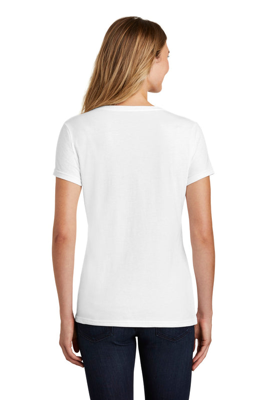 Port & Company Women's Fan Favorite Blend V-Neck Tee. LPC455V White