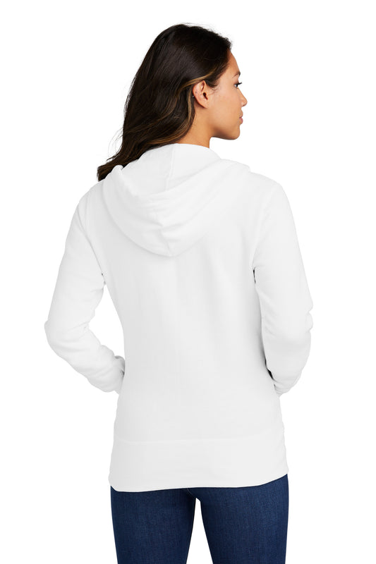 Port & Company Women's Core Fleece Full-Zip Hooded Sweatshirt. LPC78ZH White