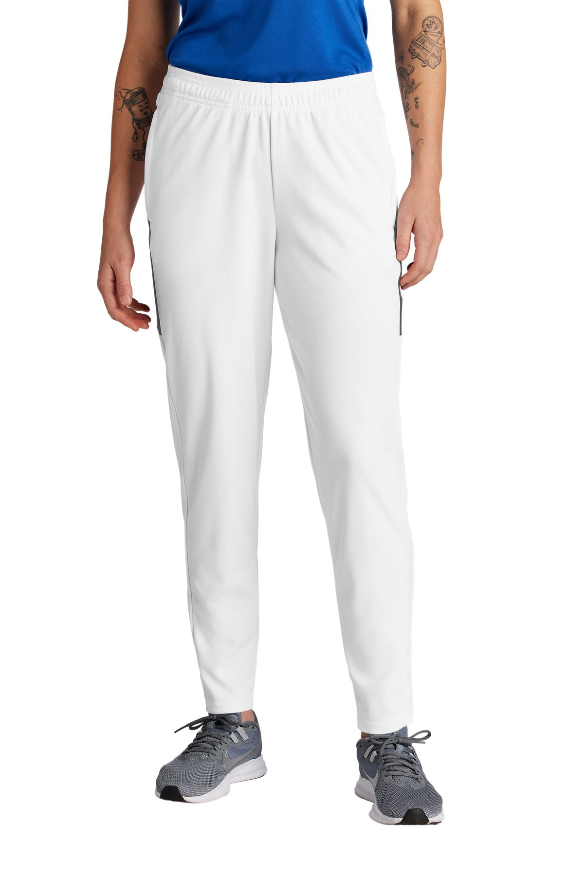 Sport-Tek Women's Travel Pant LPST800 White/ Iron Grey