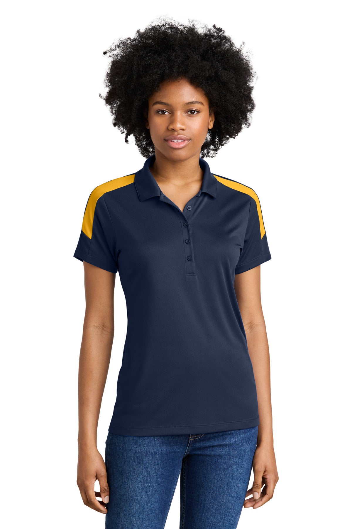 Sport-Tek Women's Competitor United Polo LST104 True Navy/ Gold