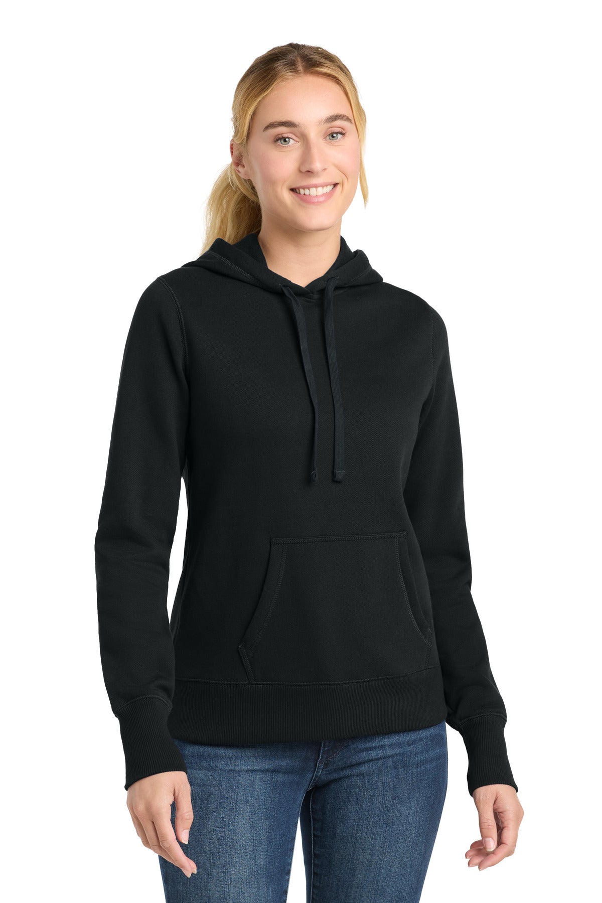 Sport-Tek Women's Pullover Hooded Sweatshirt LST254 Black