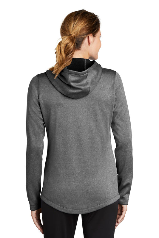 Sport-Tek Women's PosiCharge Sport-Wick Heather Fleece Hooded Pullover. LST264 Black Heather