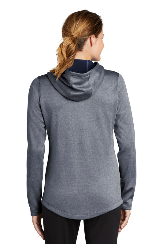 Sport-Tek Women's PosiCharge Sport-Wick Heather Fleece Hooded Pullover. LST264 True Navy Heather