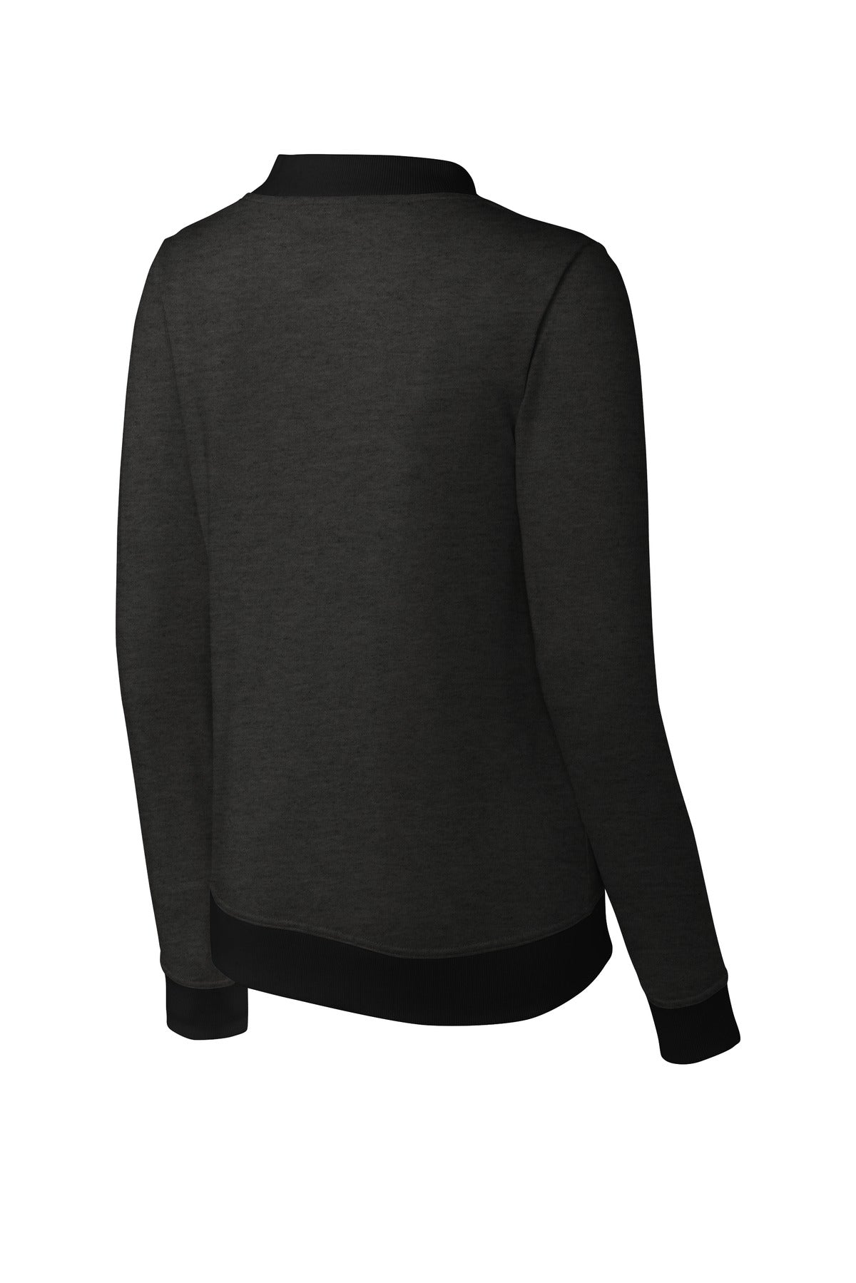 Sport-Tek Women's Lightweight French Terry Bomber LST274 Heather Black