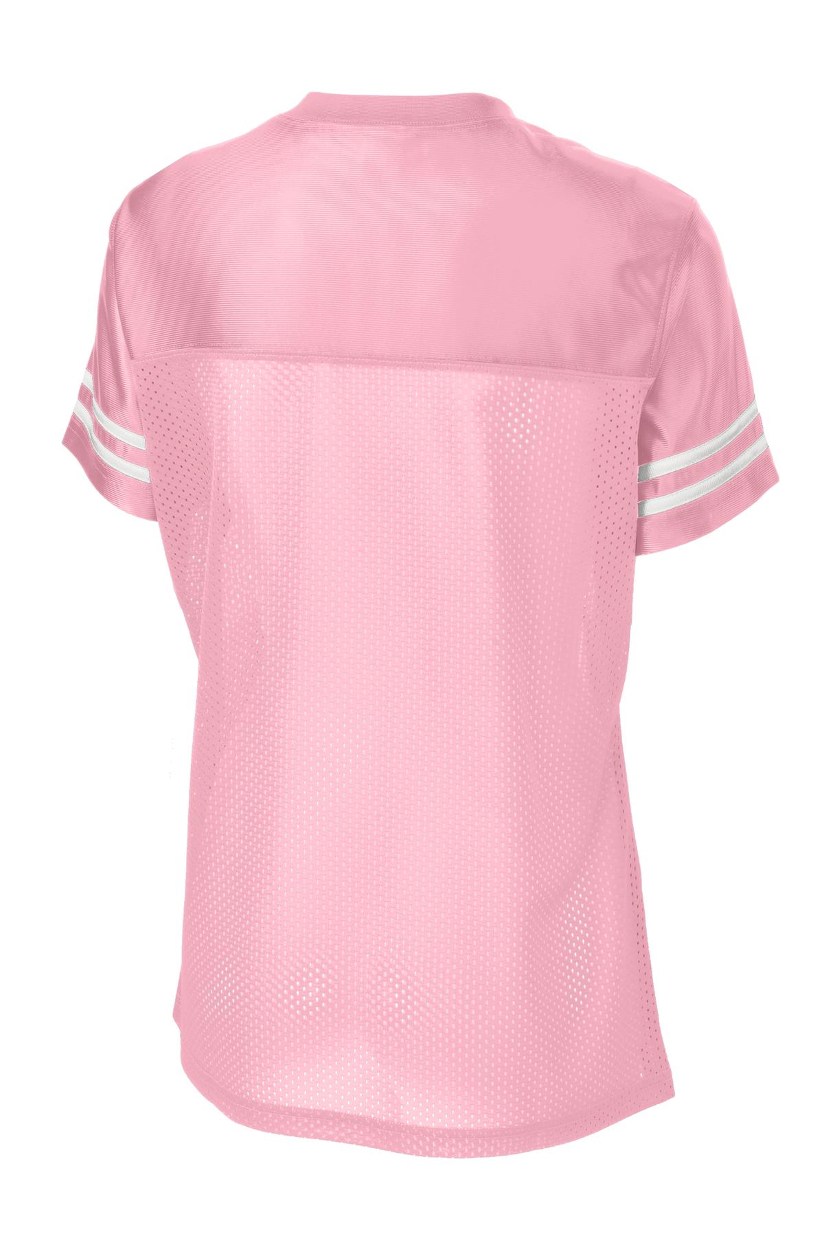 Sport-Tek Women's PosiCharge Replica Jersey. LST307 Light Pink/ White