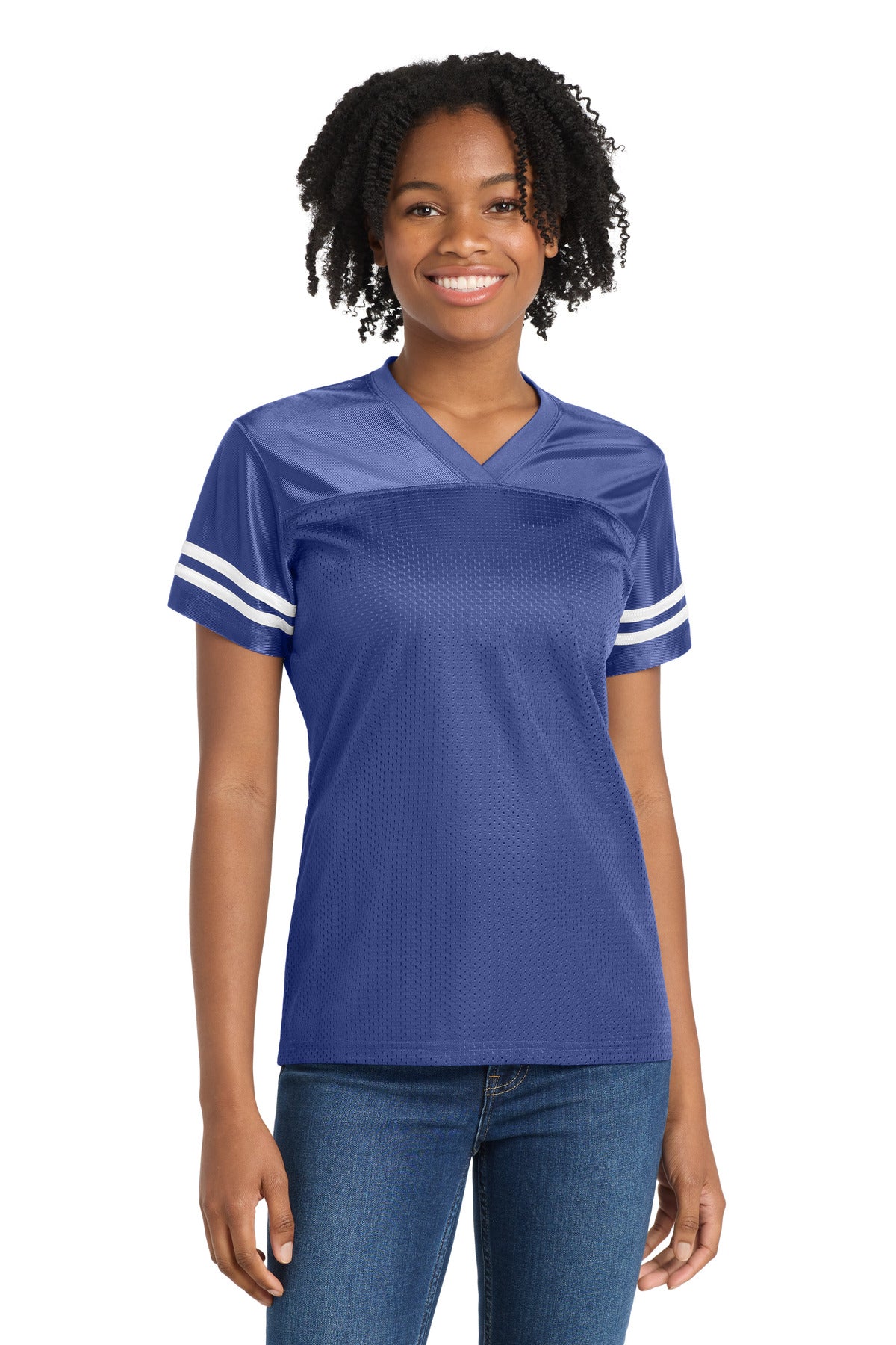 Sport-Tek Women's PosiCharge Replica Jersey LST307 True Royal/ White