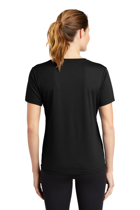 Sport-Tek Women's PosiCharge RacerMesh V-Neck Tee. LST340 Black