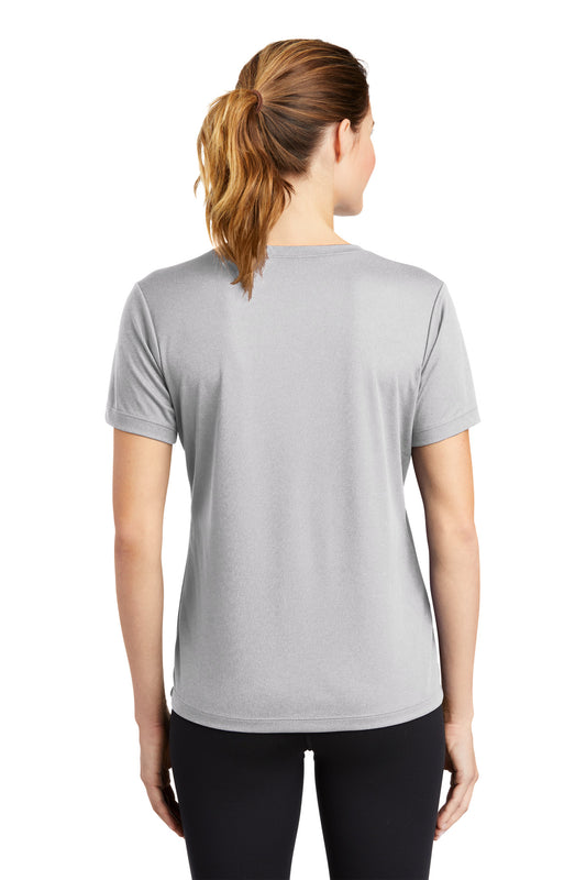 Sport-Tek Women's PosiCharge RacerMesh V-Neck Tee. LST340 Silver