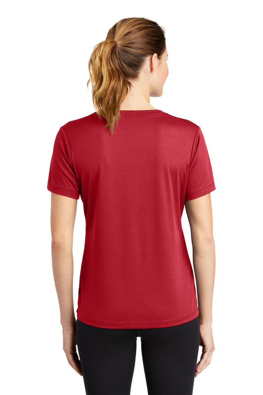 Sport-Tek Women's PosiCharge RacerMesh V-Neck Tee. LST340 True Red