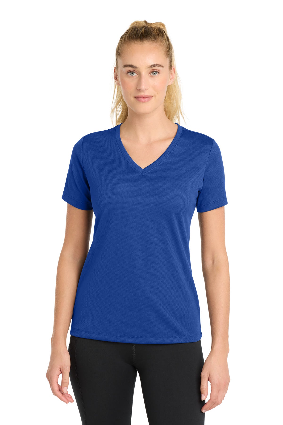 Sport-Tek Women's PosiCharge RacerMesh V-Neck Tee LST340 True Royal