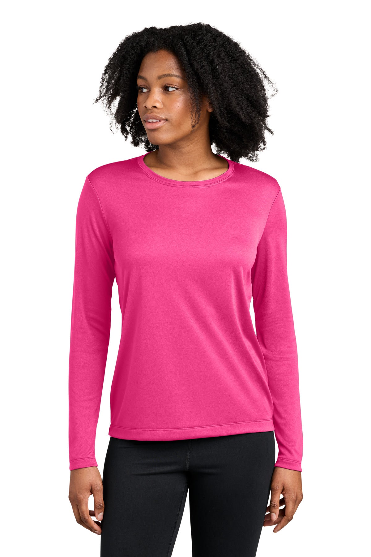 Sport-Tek Women's Competitor Long Sleeve Crewneck LST350LS Neon Pink