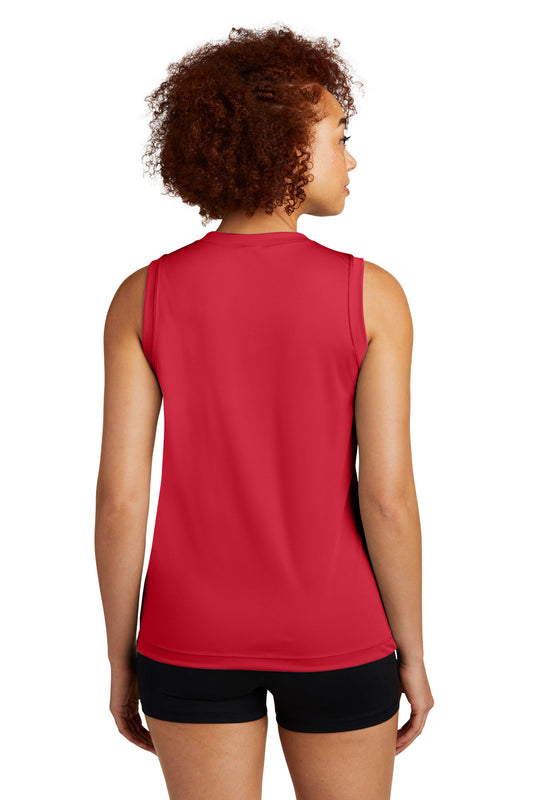Sport-Tek Women's Sleeveless PosiCharge Competitor V-Neck Tee. LST352 True Red
