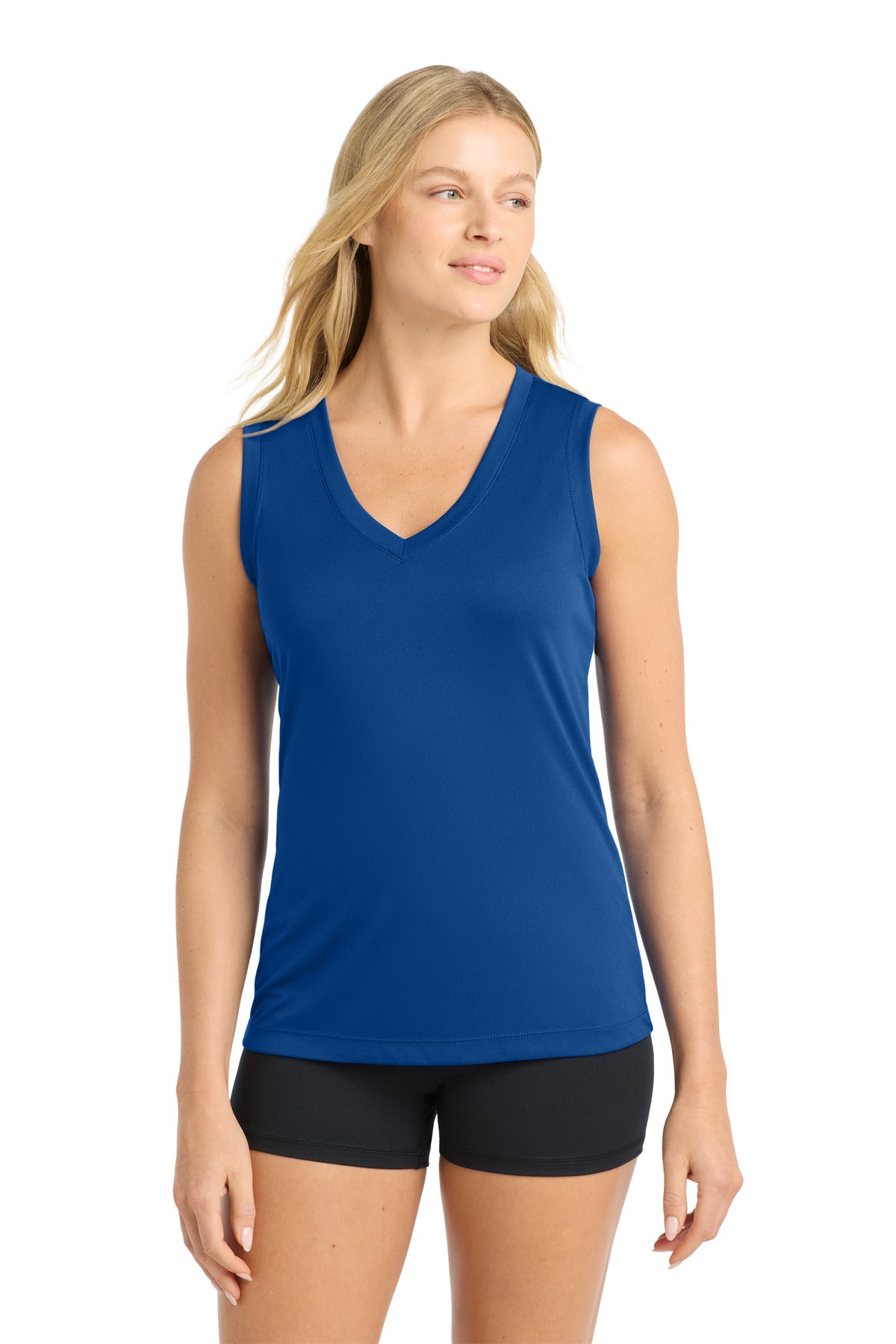 Sport-Tek Women's Sleeveless PosiCharge Competitor V-Neck Tee LST352 True Royal