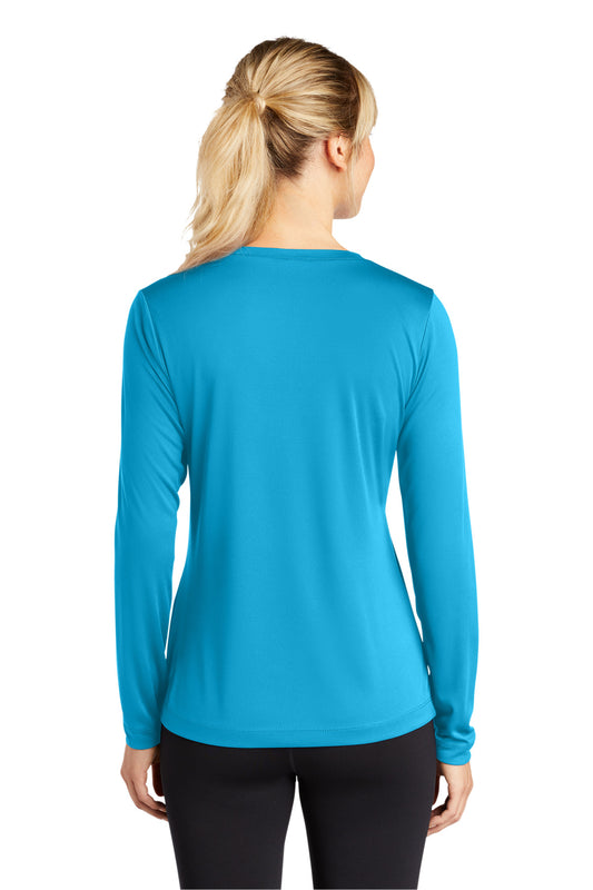 Sport-Tek Women's Long Sleeve PosiCharge Competitor V-Neck Tee. LST353LS Atomic Blue