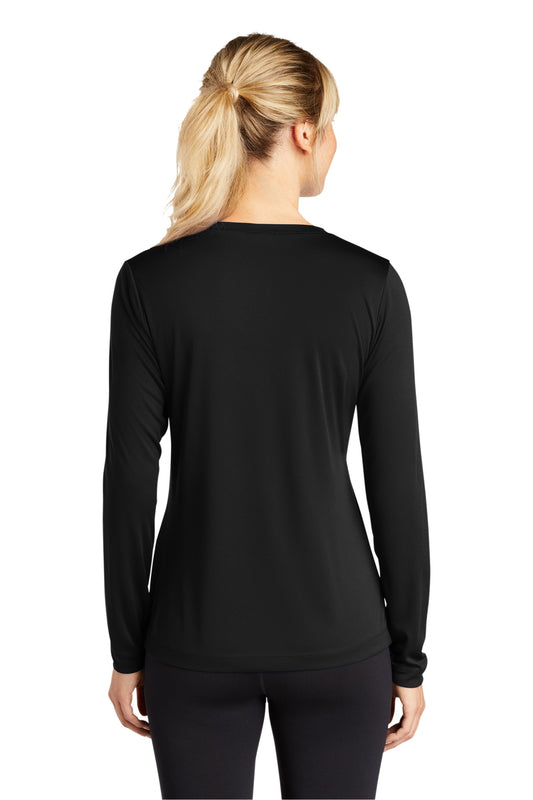 Sport-Tek Women's Long Sleeve PosiCharge Competitor V-Neck Tee. LST353LS Black