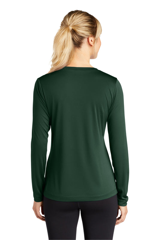 Sport-Tek Women's Long Sleeve PosiCharge Competitor V-Neck Tee. LST353LS Forest Green