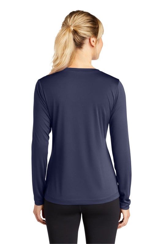 Sport-Tek Women's Long Sleeve PosiCharge Competitor V-Neck Tee. LST353LS True Navy