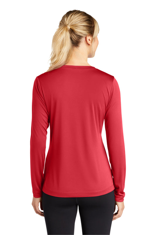 Sport-Tek Women's Long Sleeve PosiCharge Competitor V-Neck Tee. LST353LS True Red