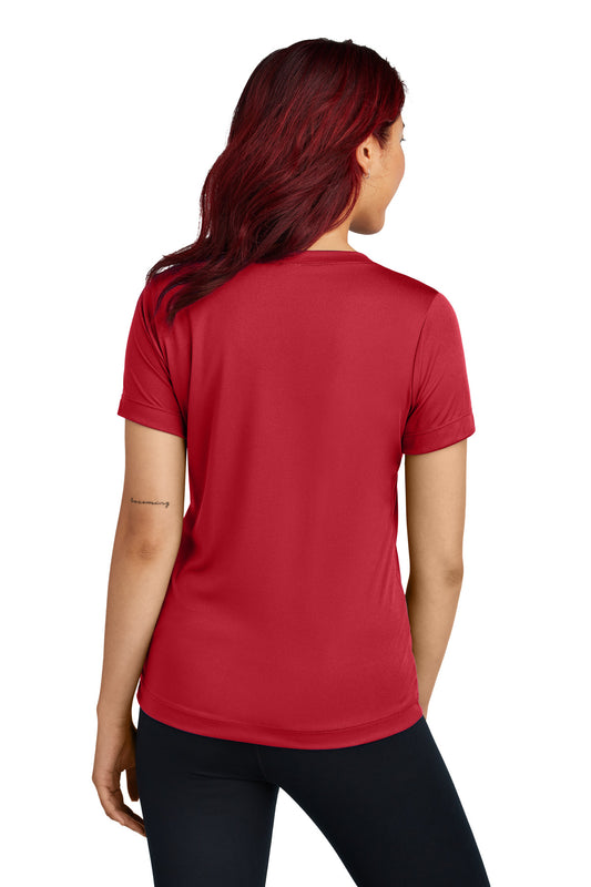 Sport-Tek Women's PosiCharge Competitor V-Neck Tee. LST353 Deep Red