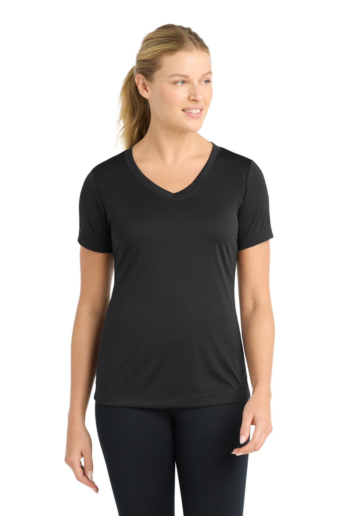 Sport-Tek Women's PosiCharge Competitor V-Neck Tee LST353 Black