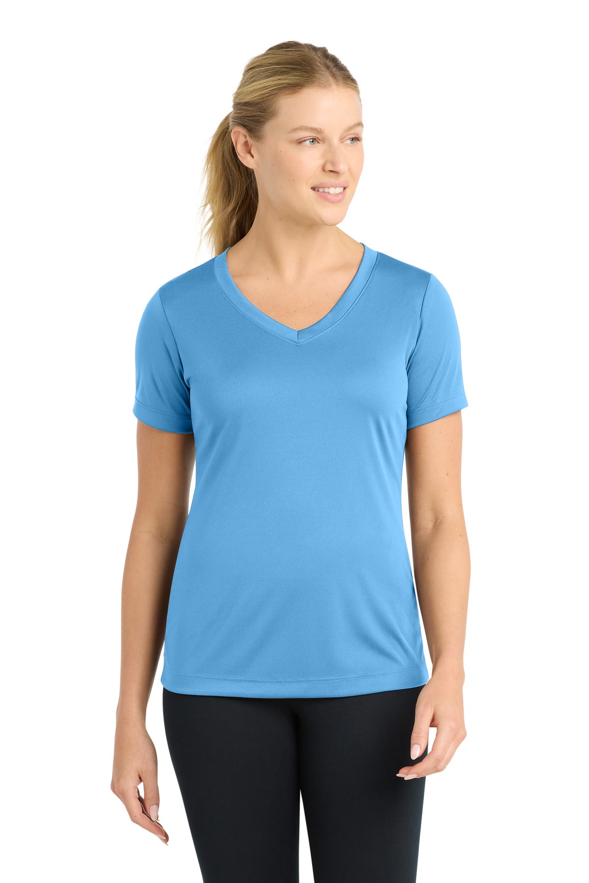 Sport-Tek Women's PosiCharge Competitor V-Neck Tee LST353 Carolina Blue
