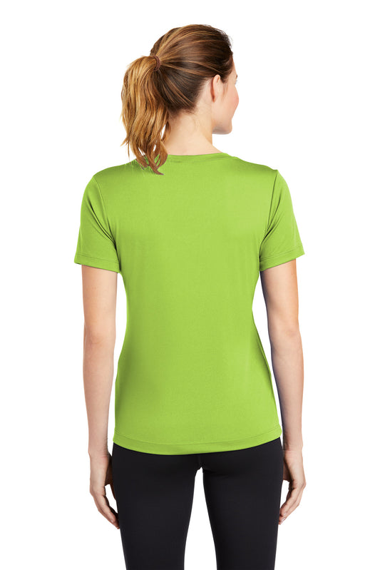 Sport-Tek Women's PosiCharge Competitor V-Neck Tee. LST353 Lime Shock