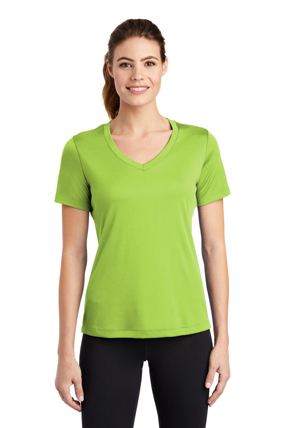 Sport-Tek Women's PosiCharge Competitor V-Neck Tee LST353 Lime Shock