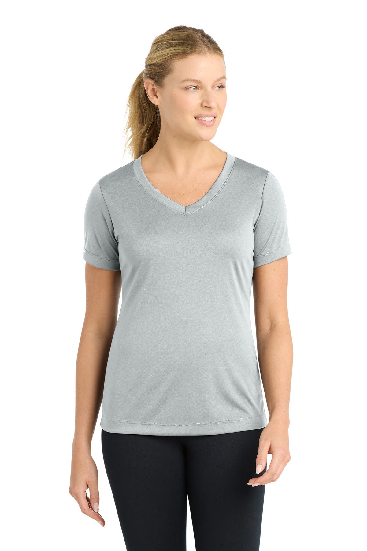 Sport-Tek Women's PosiCharge Competitor V-Neck Tee LST353 Silver