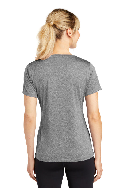 Sport-Tek Women's Heather Contender Scoop Neck Tee. LST360 Vintage Heather