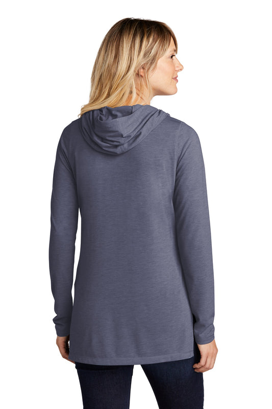 Sport-Tek Women's PosiCharge Tri-Blend Wicking Long Sleeve Hoodie LST406 True Navy Heather
