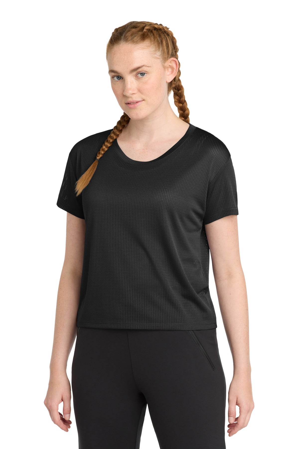 Sport-Tek Women's PosiCharge Draft Crop Tee LST411 Black
