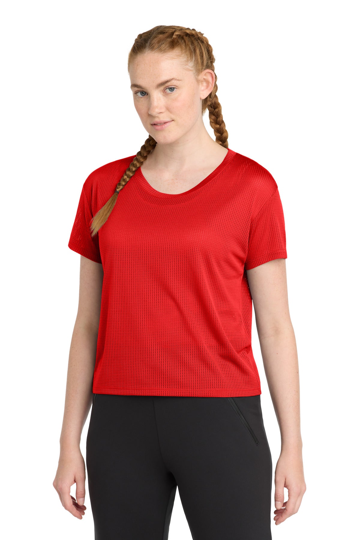 Sport-Tek Women's PosiCharge Draft Crop Tee LST411 True Red