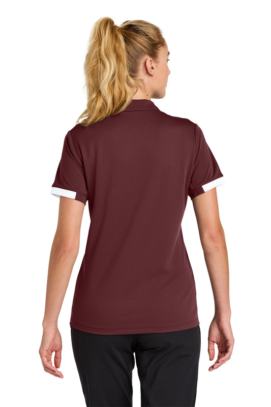 Sport-Tek Women's Club Colorblock Polo LST444 Maroon/ White