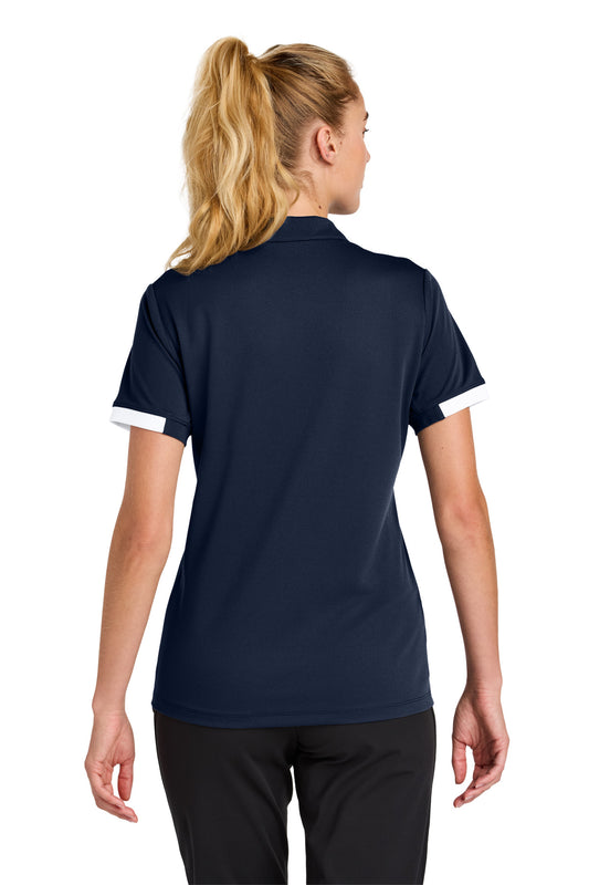 Sport-Tek Women's Club Colorblock Polo LST444 True Navy/ White