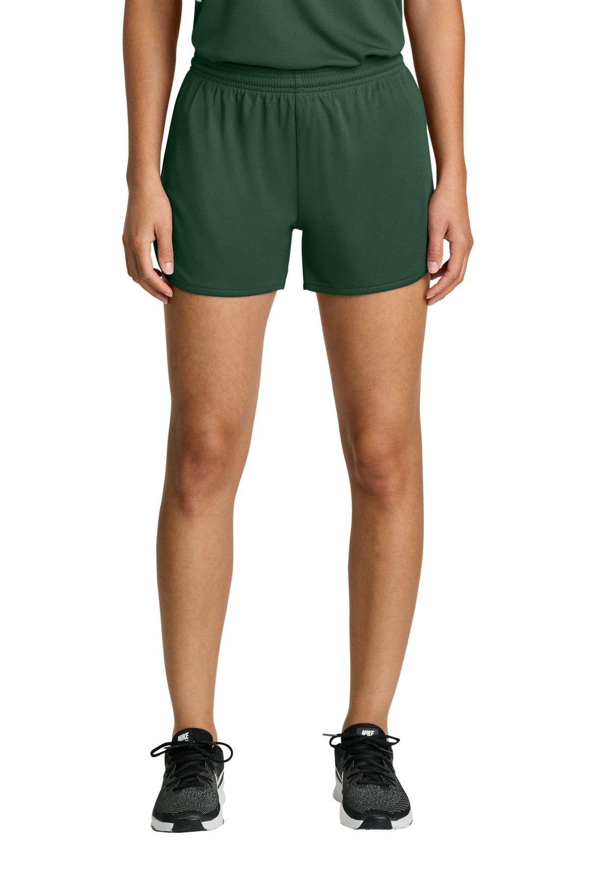 Sport-Tek Women's Club 3 Track Short LST447 Forest Green