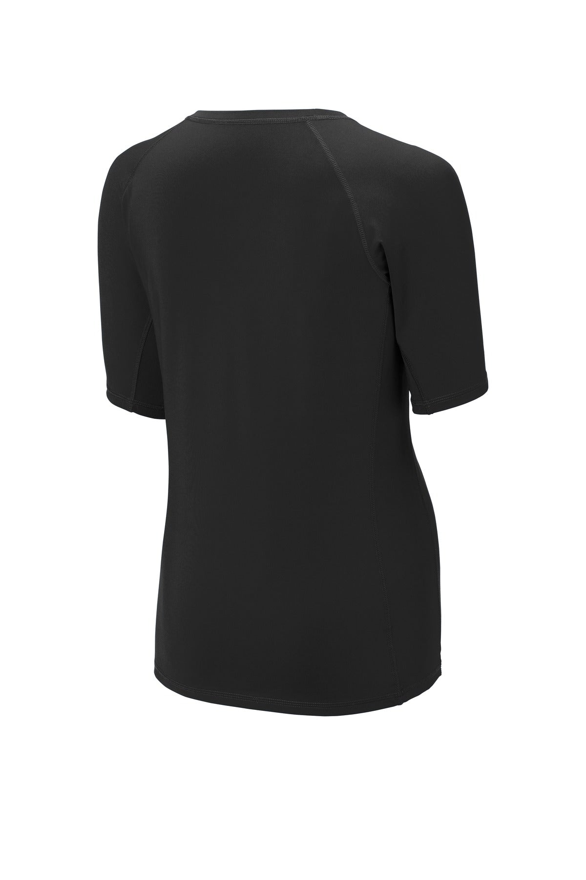 Sport-Tek Women's Rashguard Tee. LST470 Black