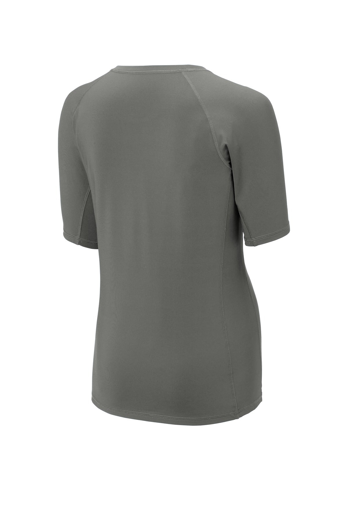 Sport-Tek Women's Rashguard Tee. LST470 Dark Smoke Grey