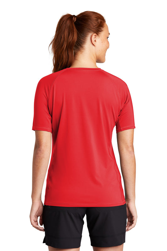 Sport-Tek Women's Rashguard Tee. LST470 True Red