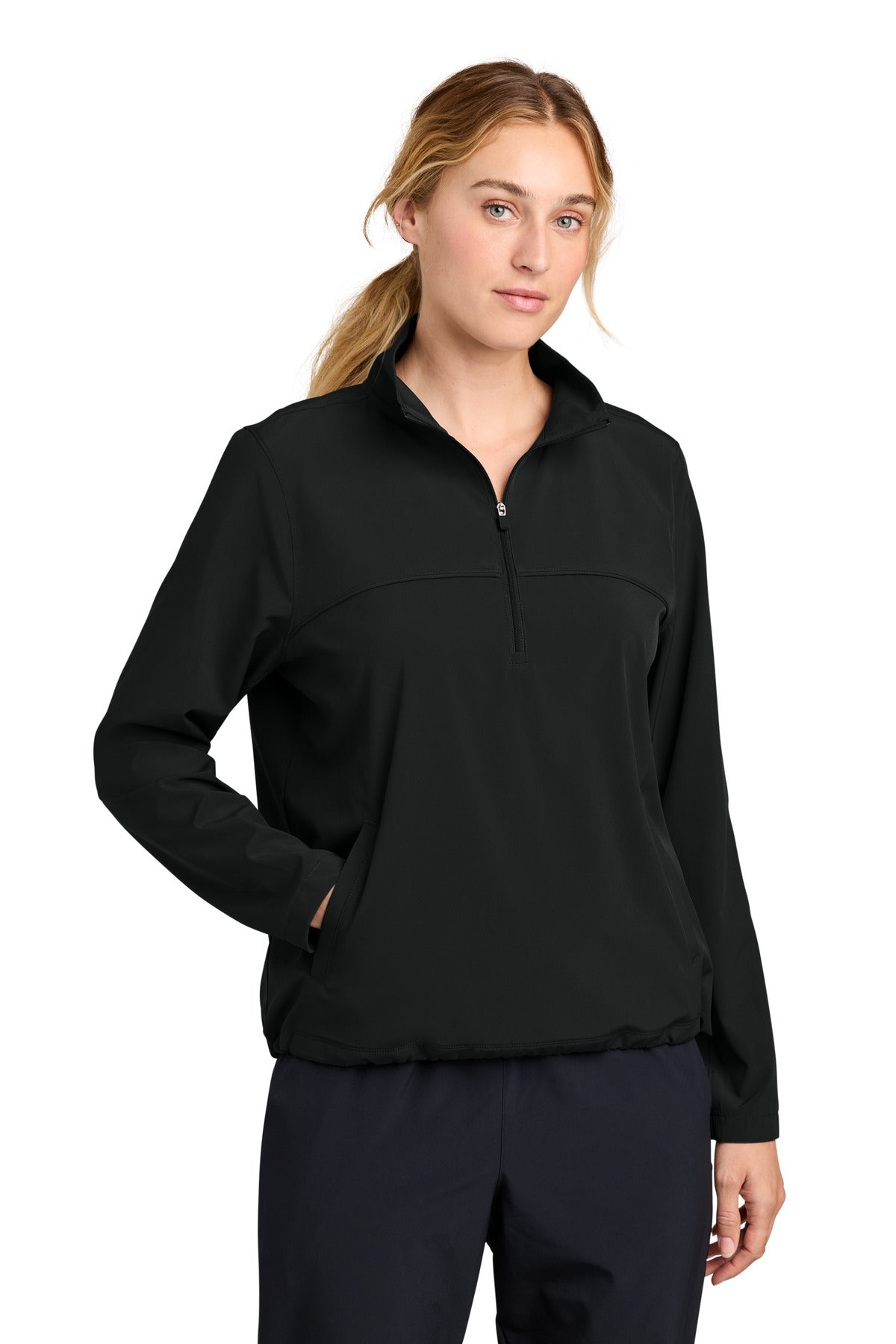Sport-Tek Women's Repeat 1/2-Zip LST481 Black
