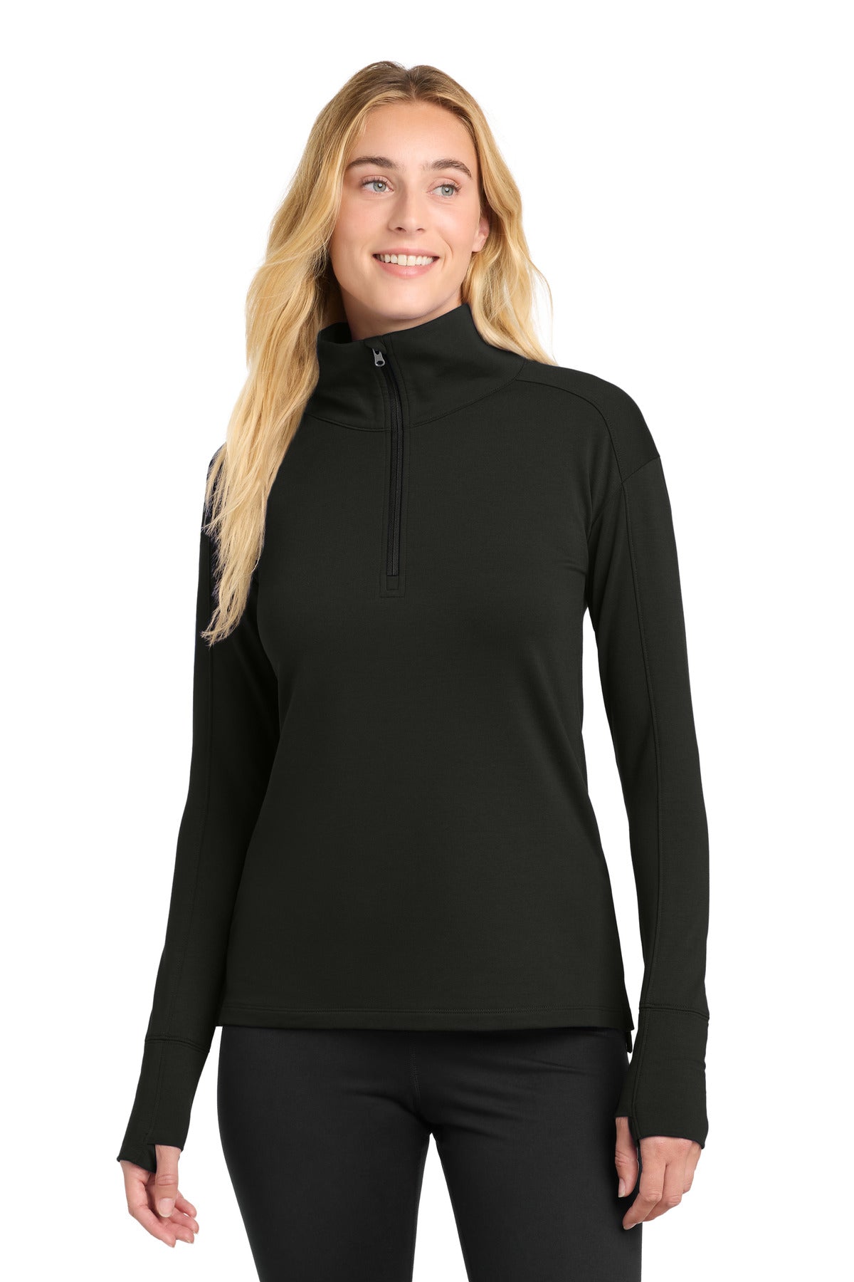 Sport-Tek Women's Sport-Wick Flex Fleece 1/4-Zip LST561 Black