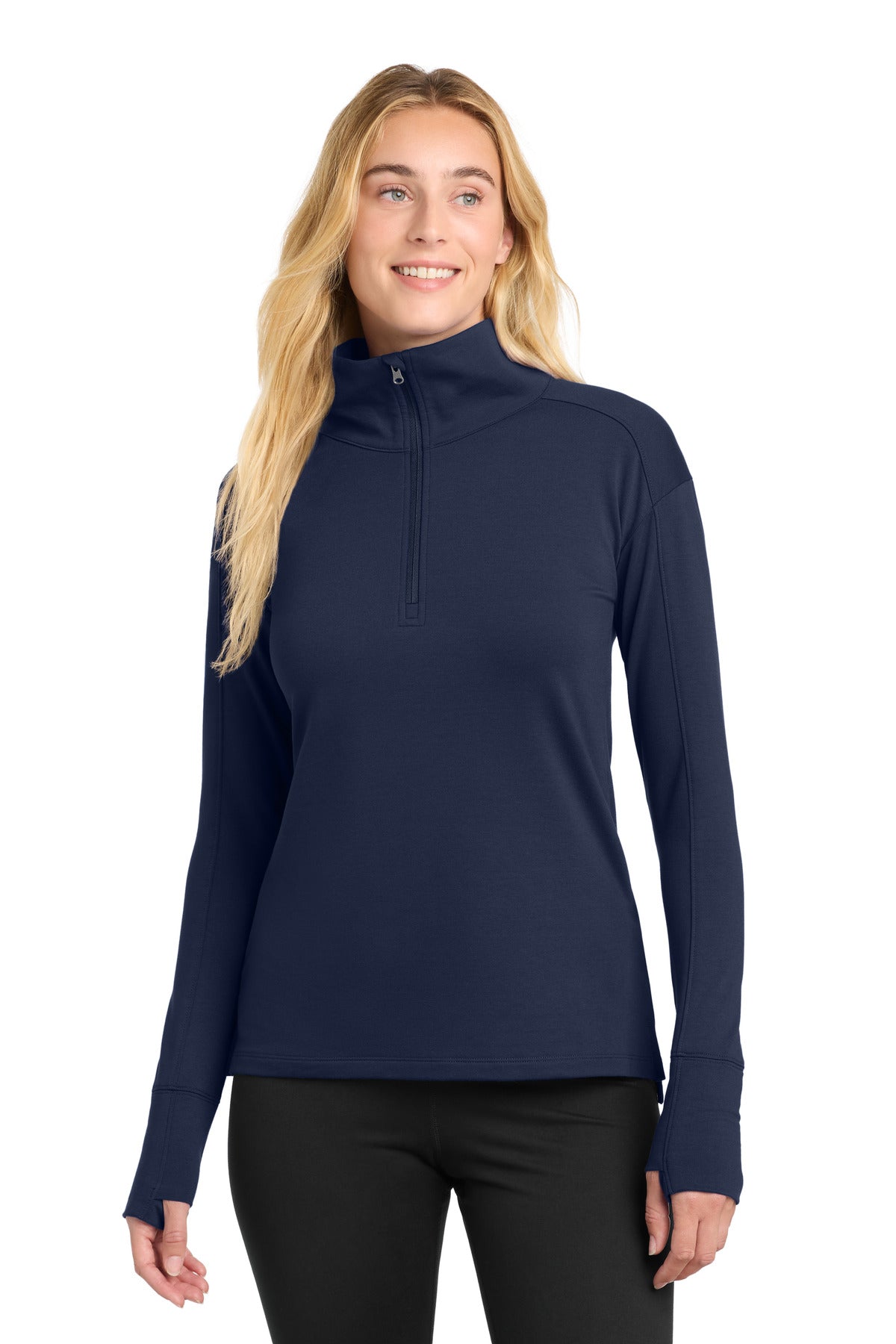 Sport-Tek Women's Sport-Wick Flex Fleece 1/4-Zip LST561 True Navy