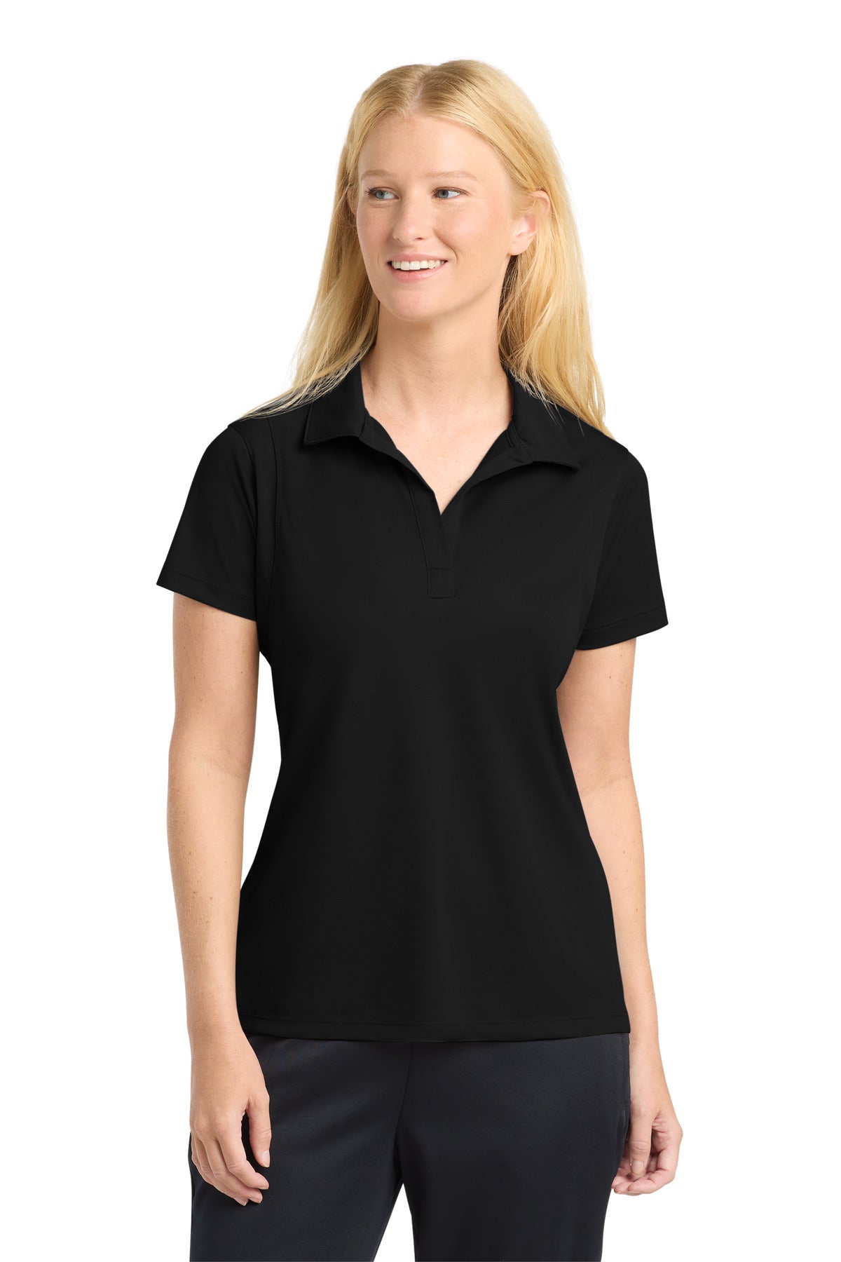 Sport-Tek Women's Micropique Sport-Wick Polo LST650 Black