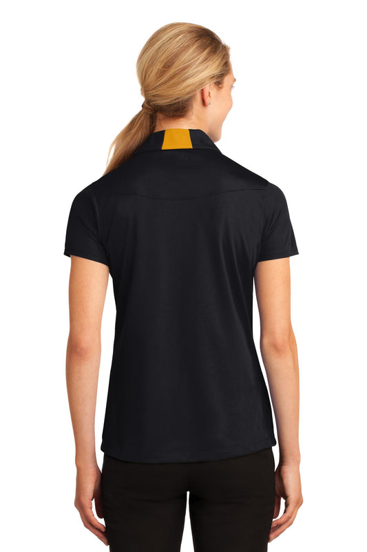 Sport-Tek Women's Side Blocked Micropique Sport-Wick Polo. LST655 Black/ Gold