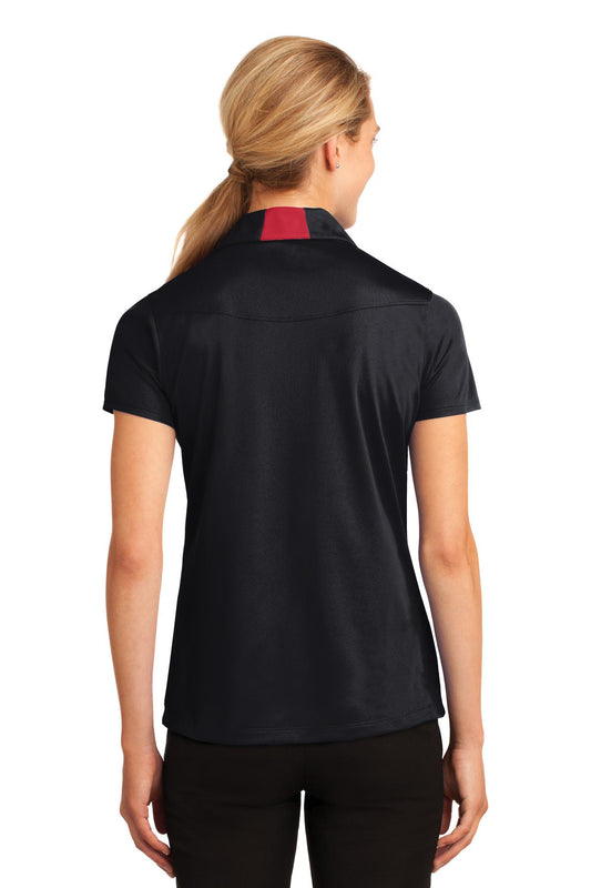 Sport-Tek Women's Side Blocked Micropique Sport-Wick Polo. LST655 Black/ True Red