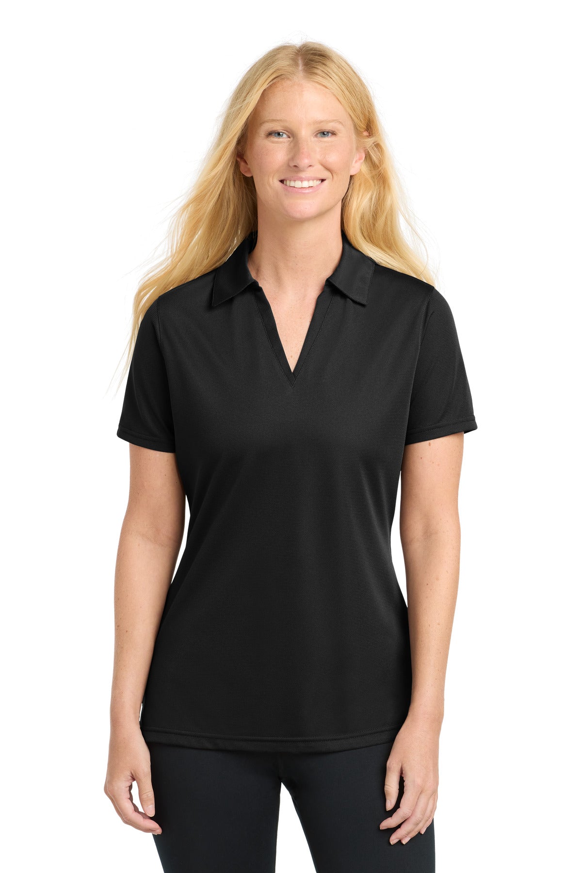 Sport-Tek Women's PosiCharge Active Textured Polo LST690 Black