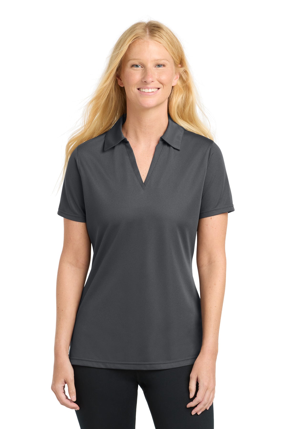 Sport-Tek Women's PosiCharge Active Textured Polo LST690 Iron Grey