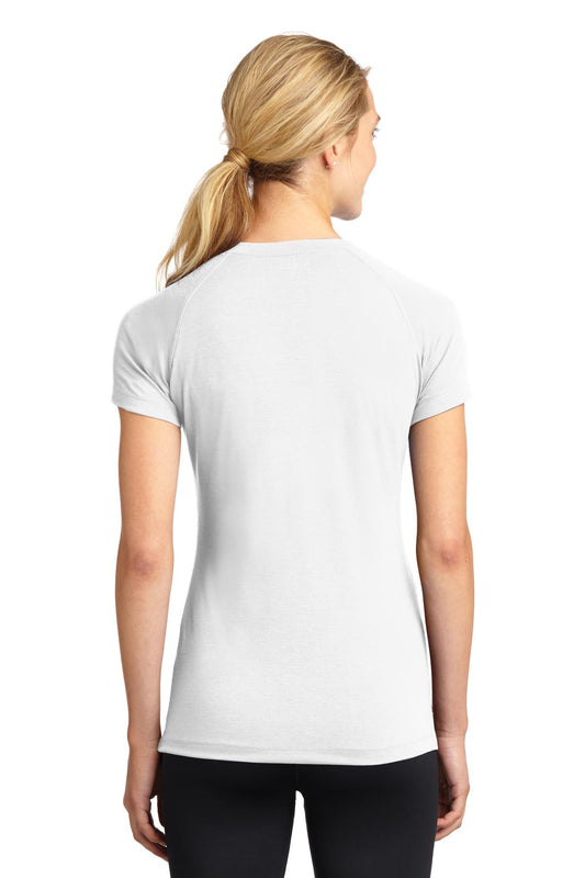Sport-Tek Women's Ultimate Performance V-Neck. LST700 White
